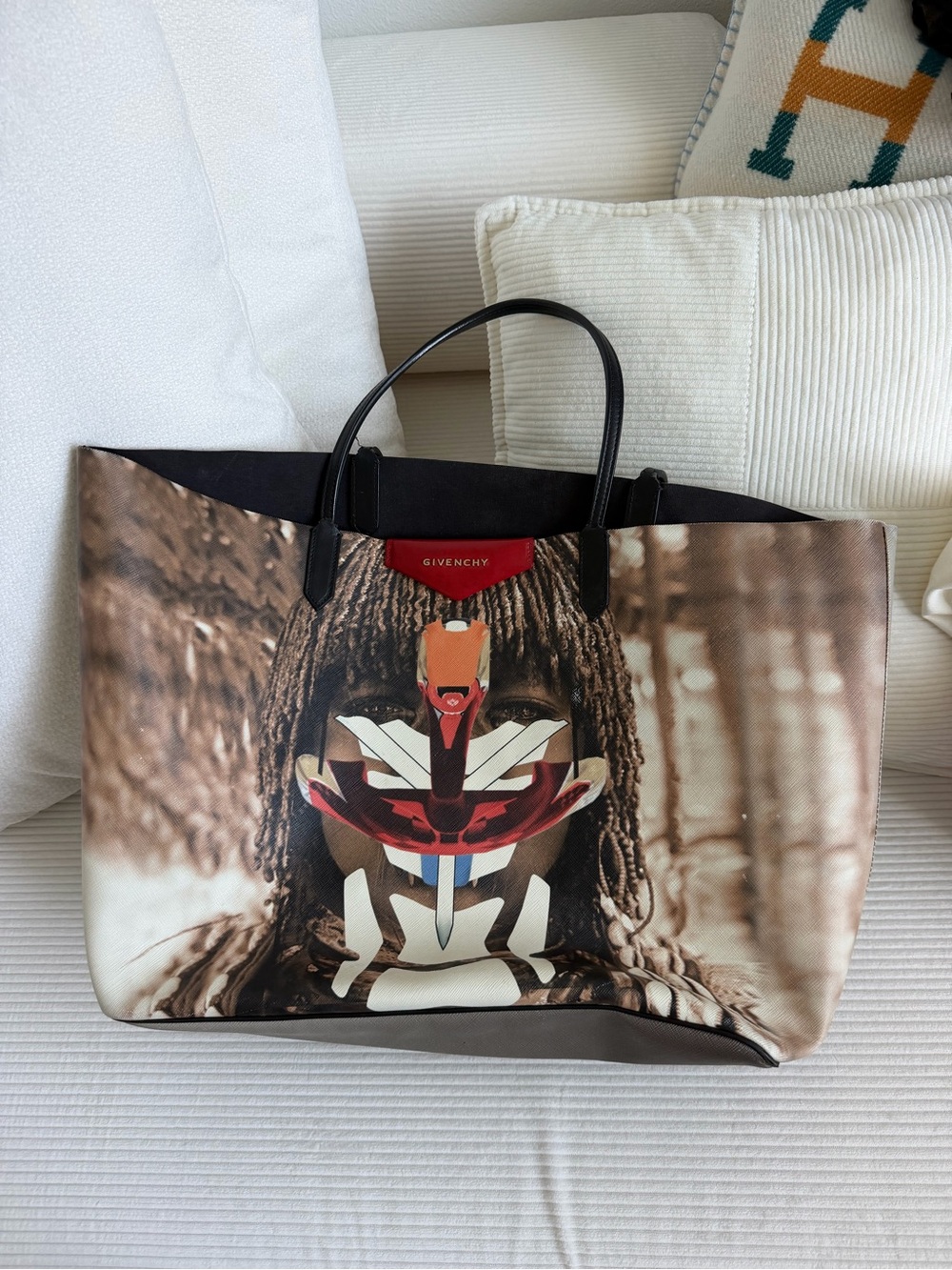 Givenchy Brown Multi Graphic Face Tote